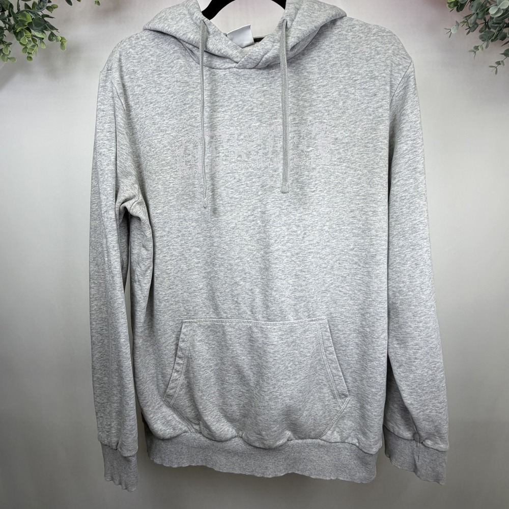 Gymshark Hoodie Mens Small Gray Pullover Sweatshirt‎ Hooded Fitness Gym Spellout
